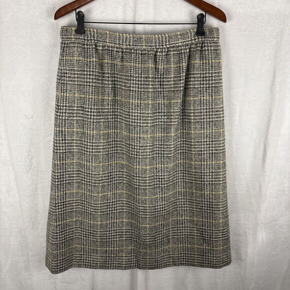 Vintage Evan Picone Worsted Wool Plaid Lined High Rise Skirt 32 Union USA Made - Picture 1 of 6